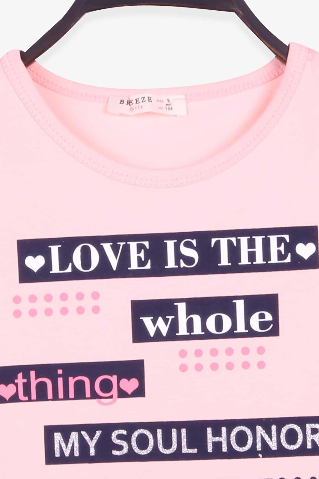 Girl's T-Shirt Text Printed Salmon (Age 9-14)