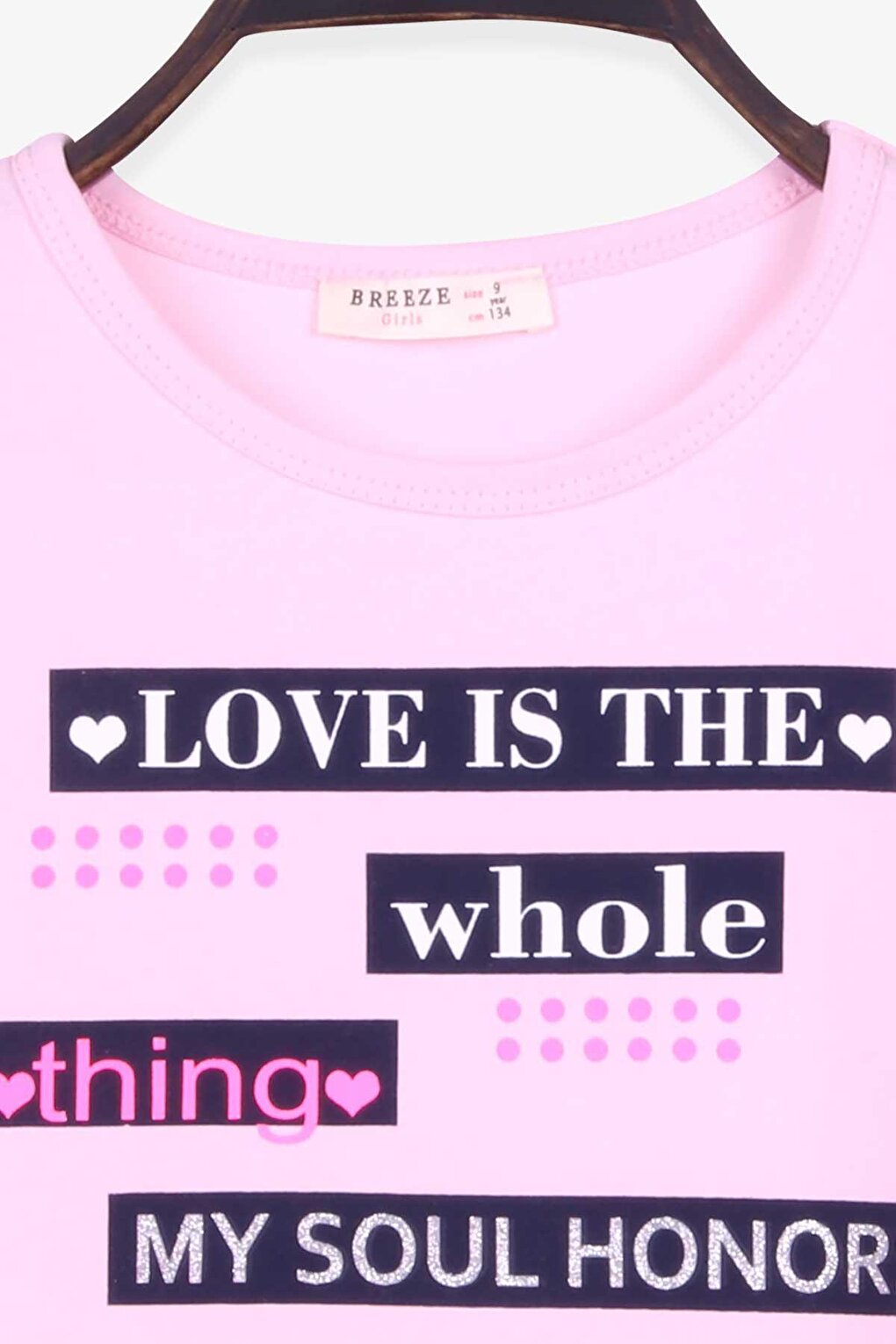 Girl's T-Shirt Text Printed Powder (Ages 9-14)