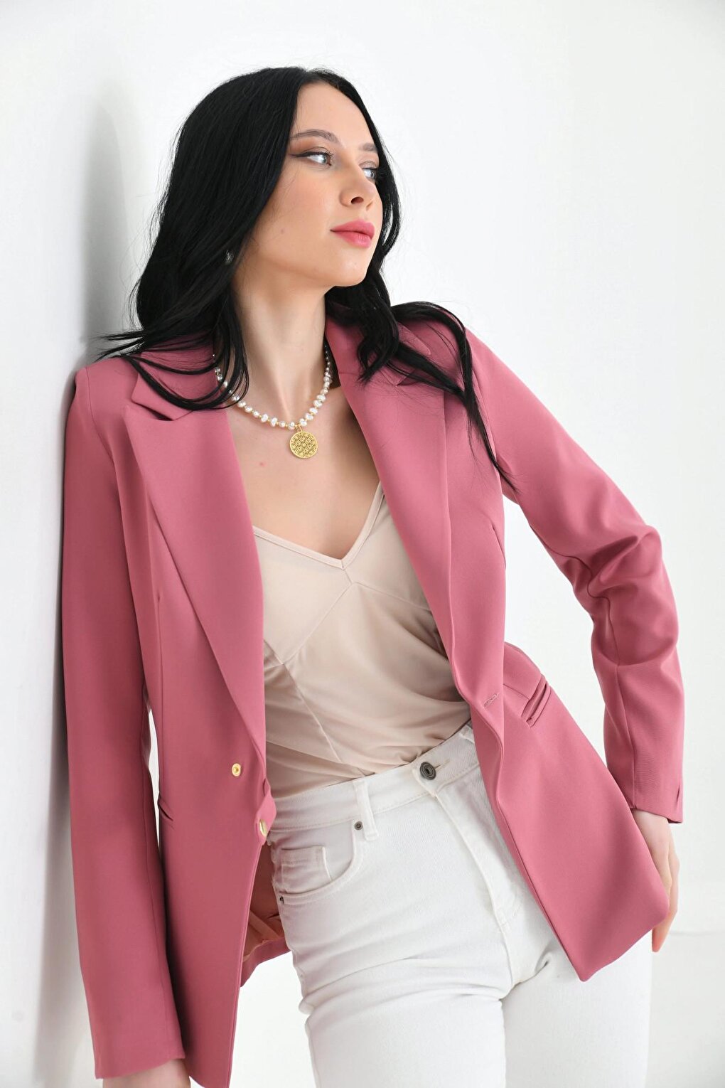 Women's Accessory Closure Detailed Slim Blazer Jacket