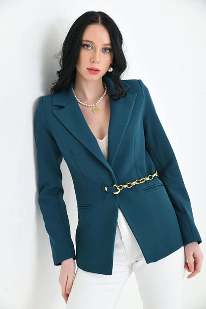 Women's Accessory Closure Detailed Slim Blazer Jacket