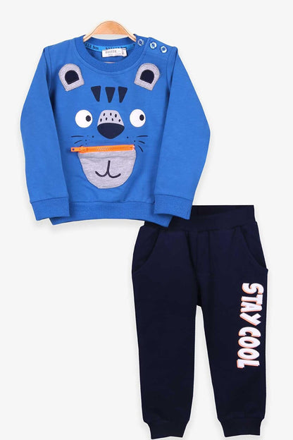 Baby Boy Tracksuit Set, Saks Blue with Koala Embroidery (Age 1)