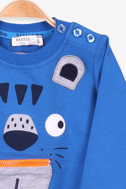 Baby Boy Tracksuit Set, Saks Blue with Koala Embroidery (Age 1)