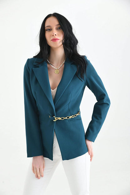 Women's Accessory Closure Detailed Slim Blazer Jacket