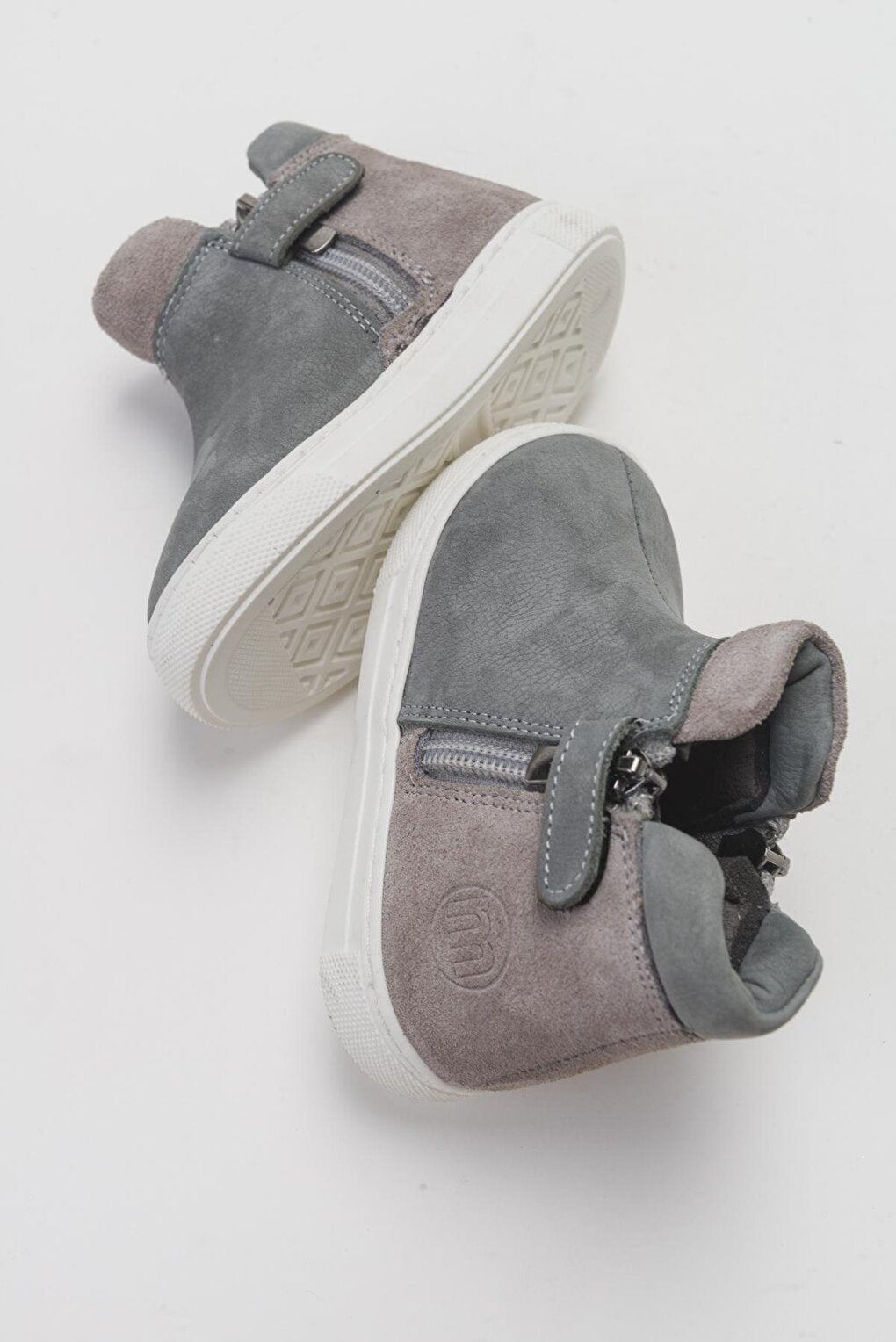 Boy's Gray Genuine Leather Children's Boots