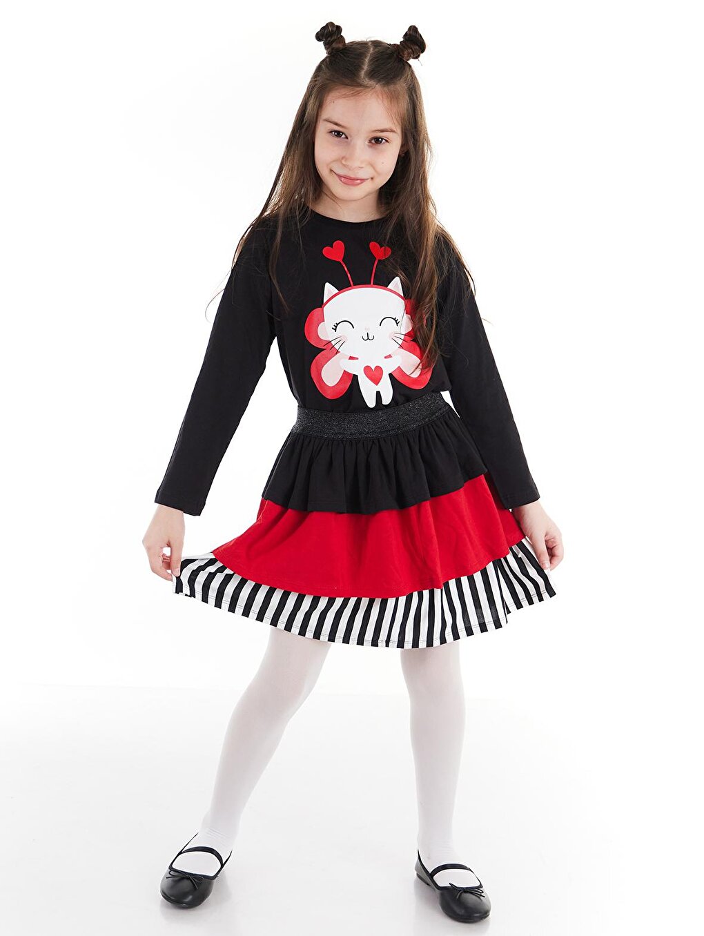 Cute Heart Girls Skirt Set