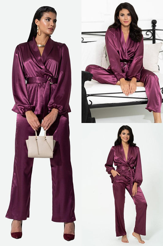 2-Piece Purple Pajama Set, Both Inside and Outside