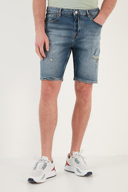 Cotton Normal Waist Slim Fit Denim Short 4501F03IBIZA