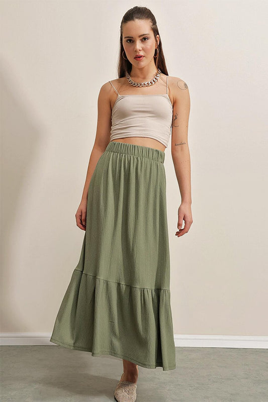 1886 Long Knitted Skirt - Khaki