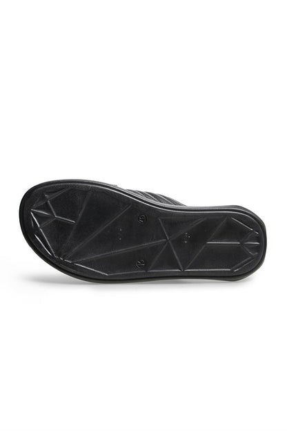 Men's Black Slippers Shoes