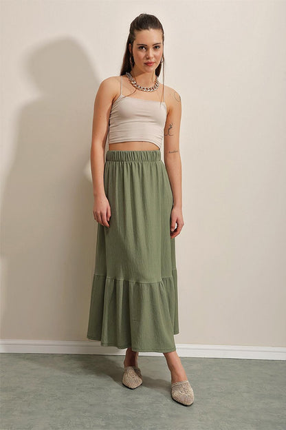 1886 Long Knitted Skirt - Khaki