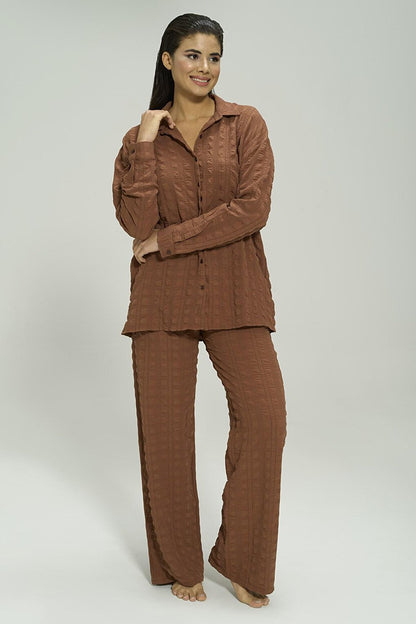 3-Piece Waffle Fabric Pajama Set