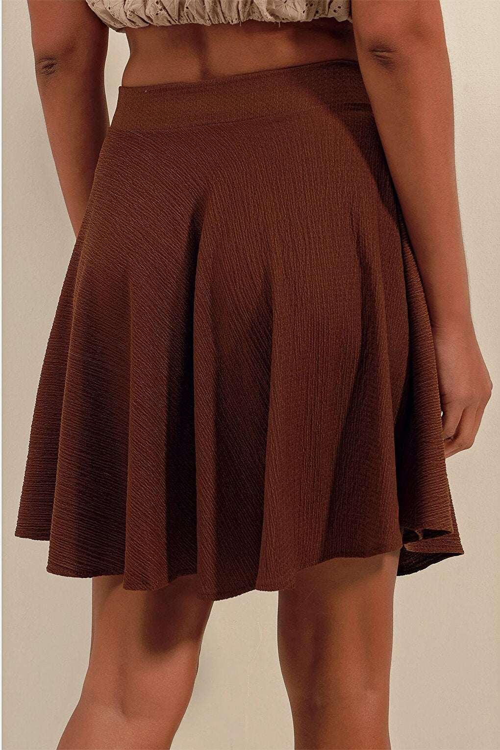 1885 Flared Mini Skirt - Brown