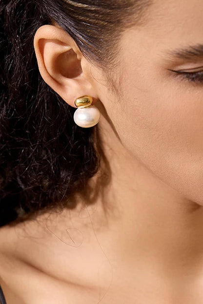 Pearl Double Ball Stud earrings