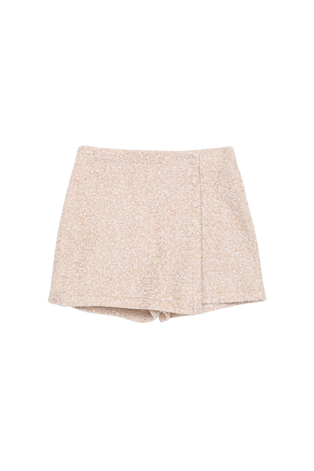 Wrapped Mini Shorts Skirt Stone