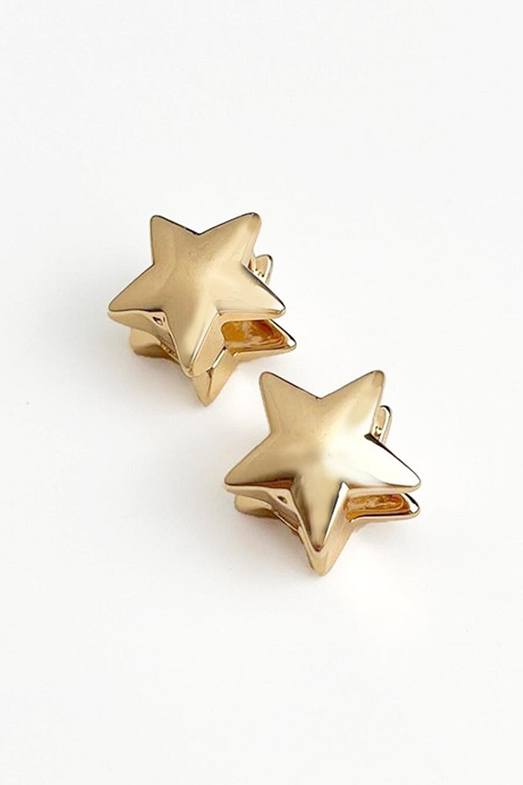 Star Double Faceted Huggie Hoop Earrings