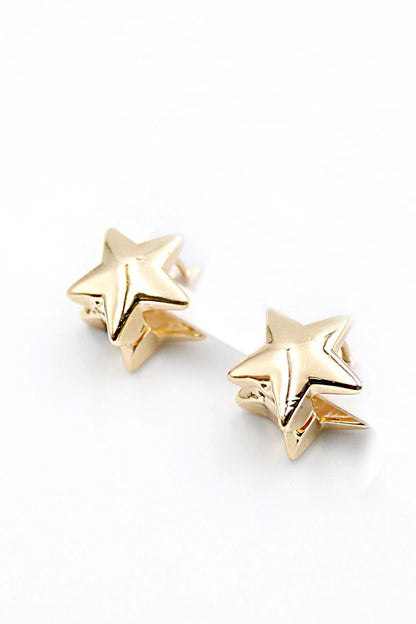 Star Double Faceted Huggie Hoop Earrings