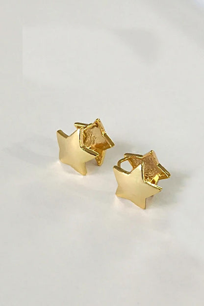 Star Double Faceted Huggie Hoop Earrings