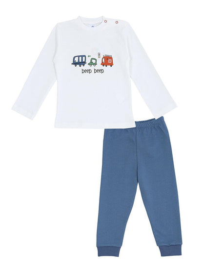 Crew Neck Long Sleeve Printed Baby Boy 2 Piece Set