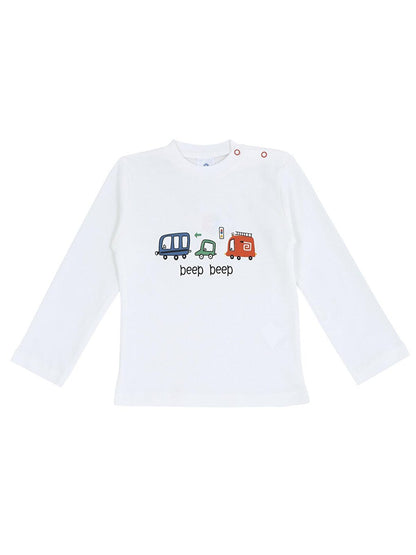 Crew Neck Long Sleeve Printed Baby Boy 2 Piece Set