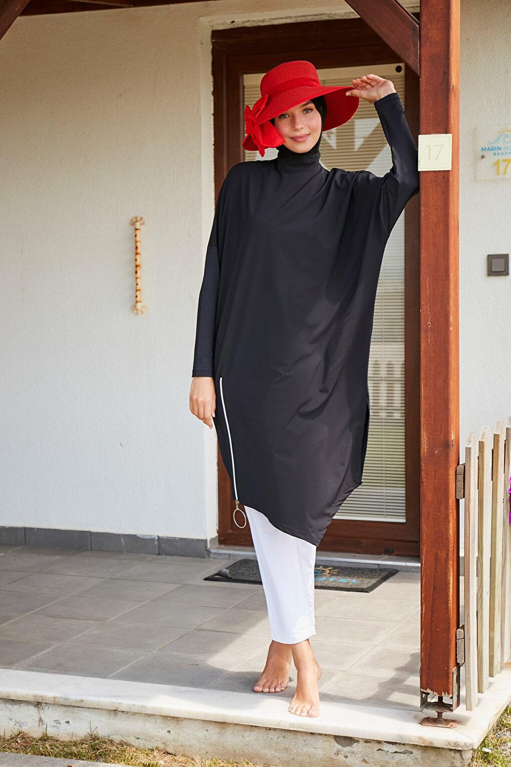 Black Fully Covered Hijab Swimsuit M2318