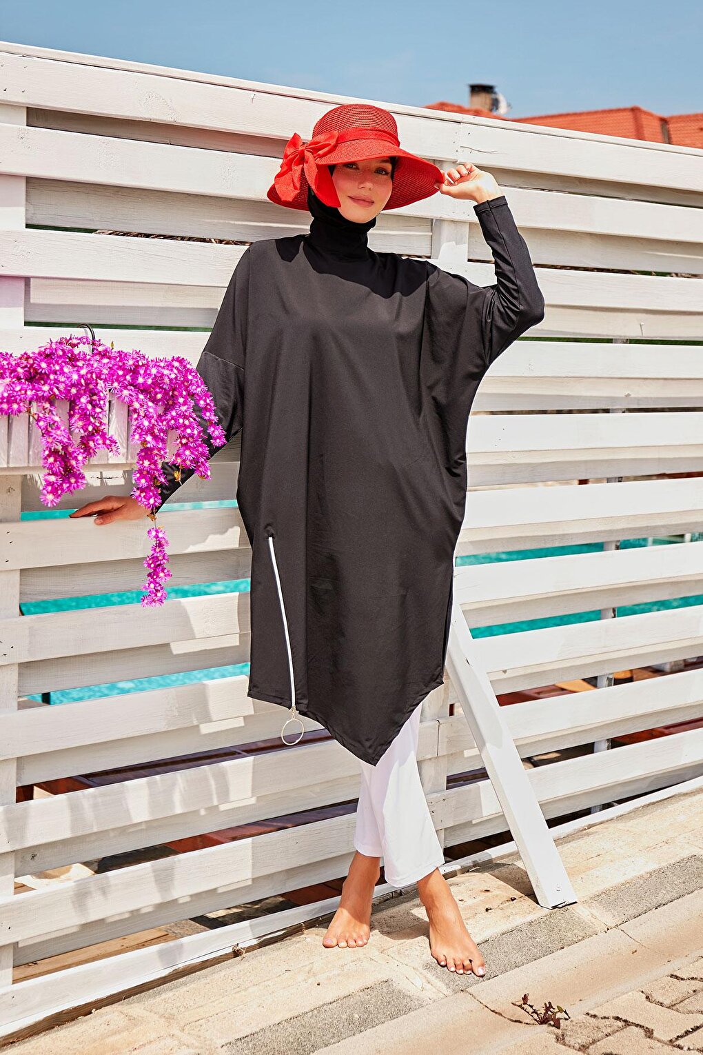 Black Fully Covered Hijab Swimsuit M2318