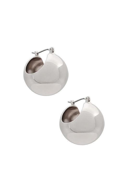 Silver Round Big 2cm Ball Earring