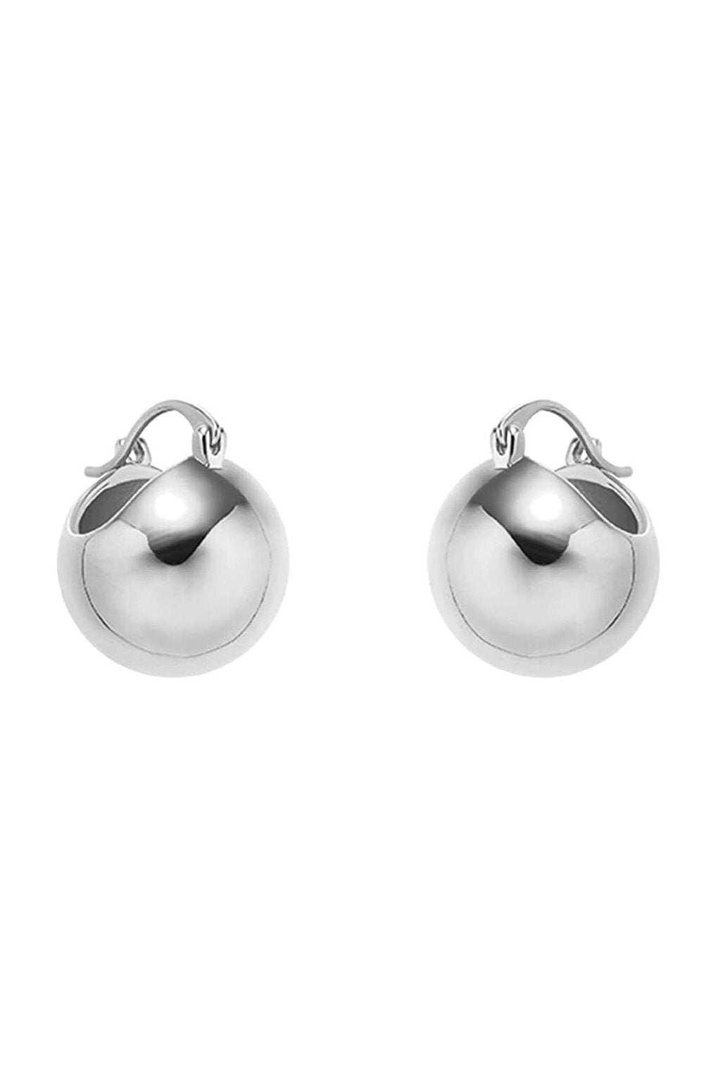 Silver Round Big 2cm Ball Earring