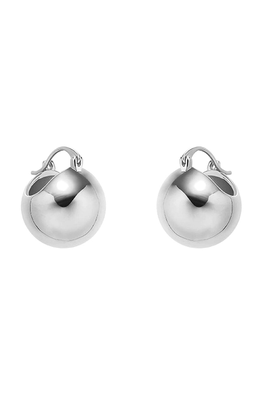 Silver Round Big 2cm Ball Earring