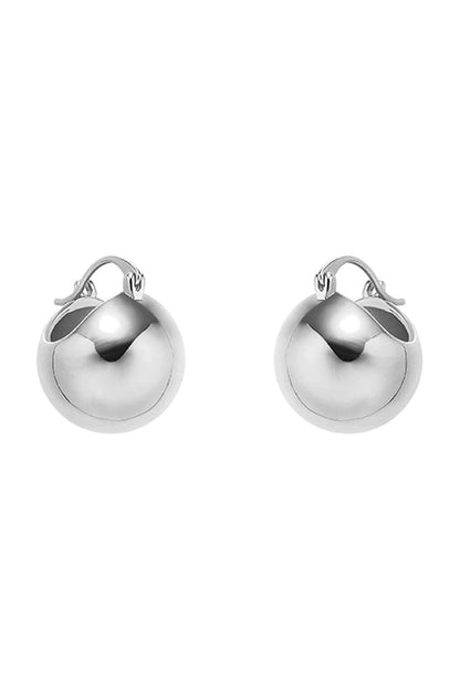 Silver Round Big 2cm Ball Earring