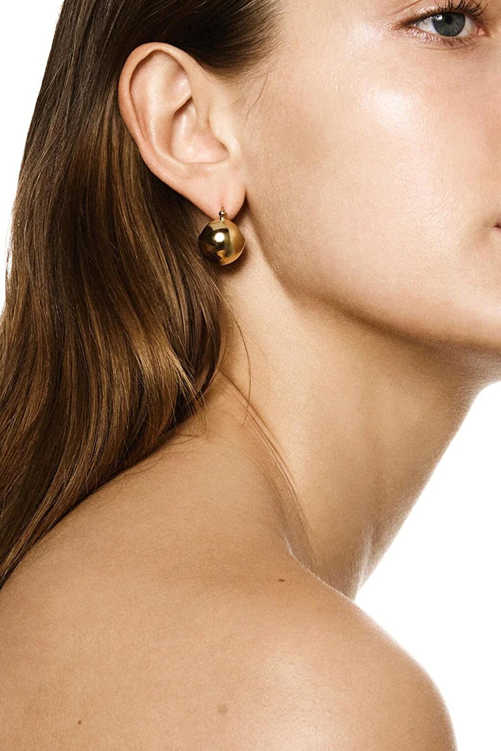 Mini Moon Top Gold Color Dangle Earrings