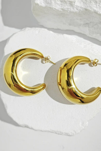 Halfmoon Chunky Hoop Earrings