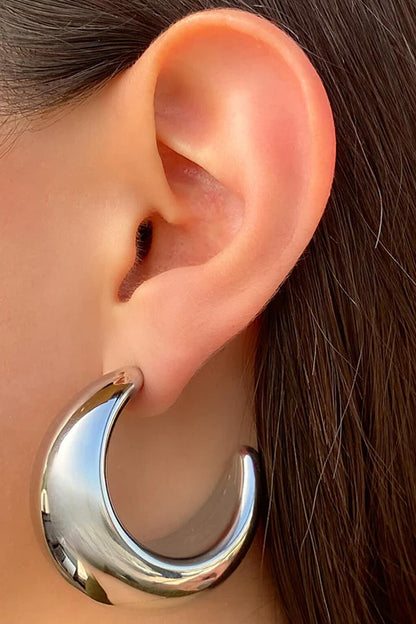 Halfmoon Chunky Hoop Earrings