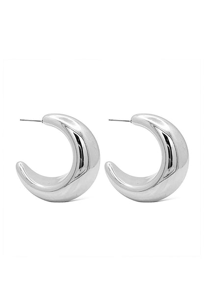 Halfmoon Chunky Hoop Earrings