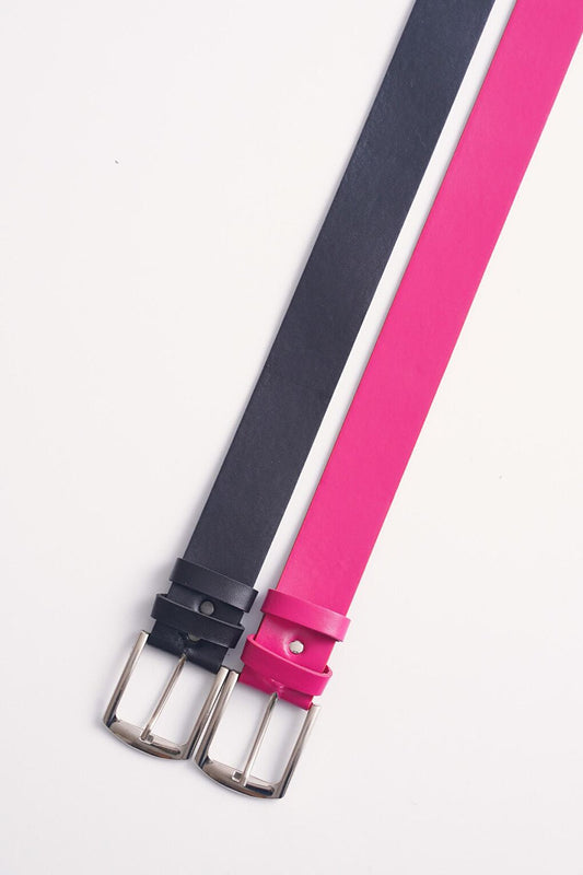 010141 Double Belt - Black - Pink