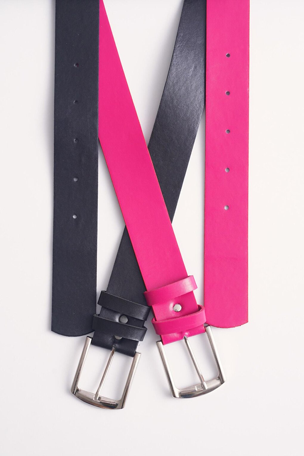 010141 Double Belt - Black - Pink