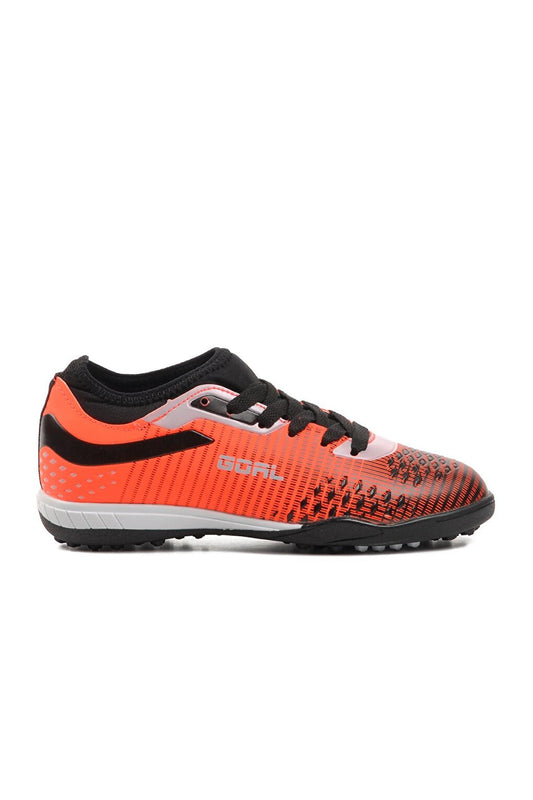 1011-F Orange-Black-White Children's Astroturf Field Shoes