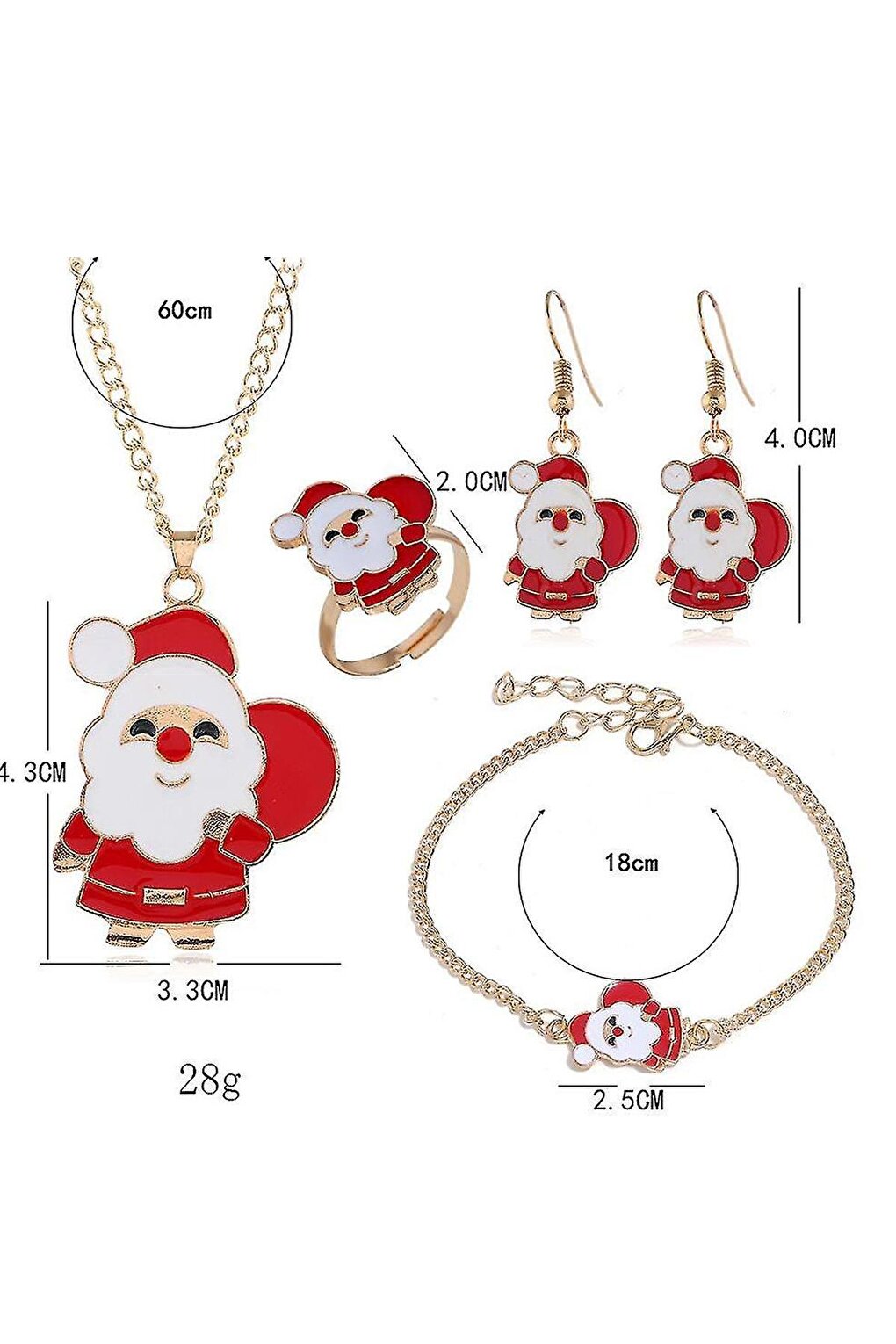 Christmas Santa Claus Figured Jewelry Set 4 Pack