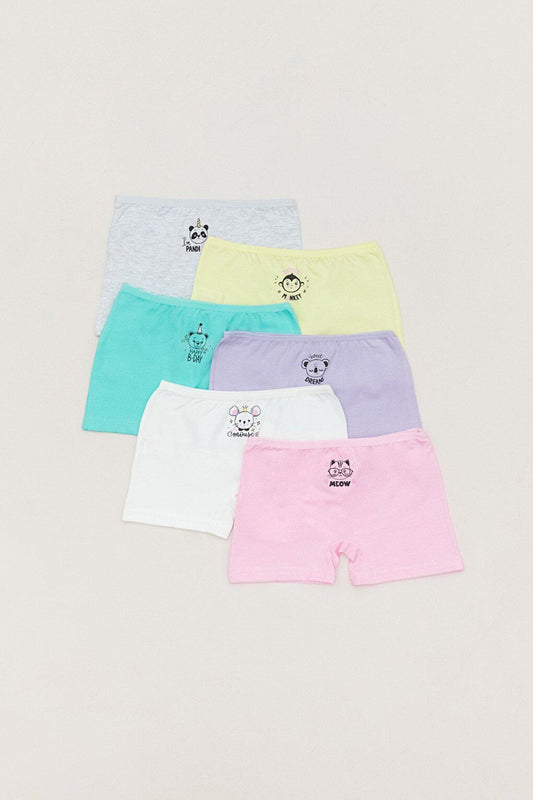 Animal Printed Girl's 6-Piece Boxer