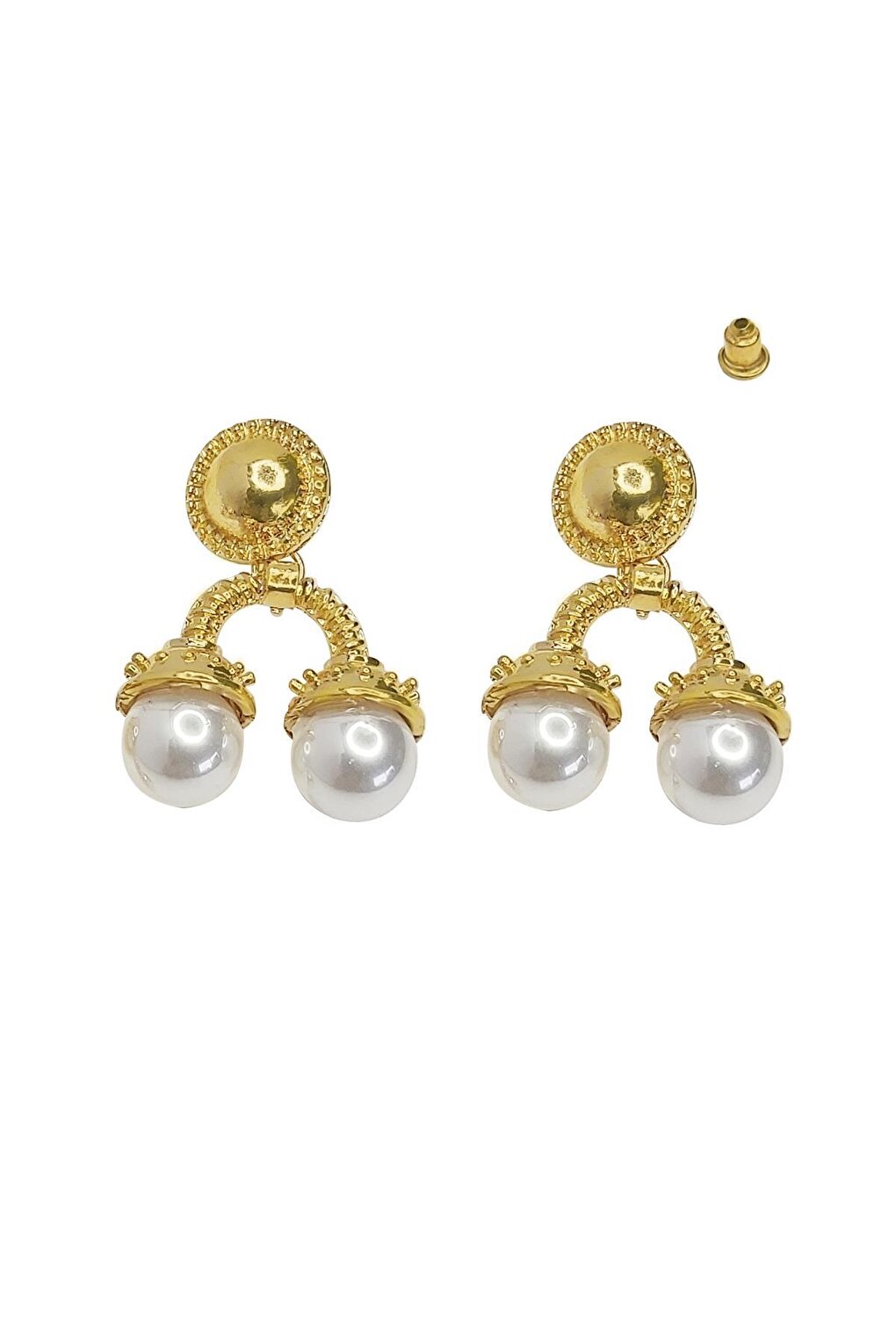 Comparstita Pearl Gold Plated Retro Women's Earrings