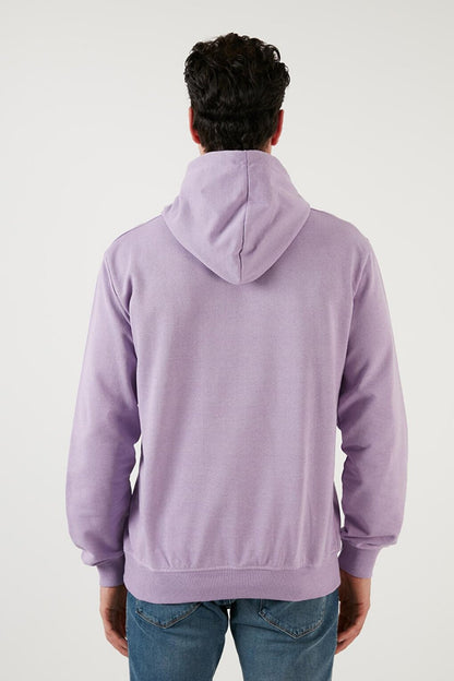 Slim Fit Printed Hooded Kangaroo Pocket Cotton Sweat 5414020