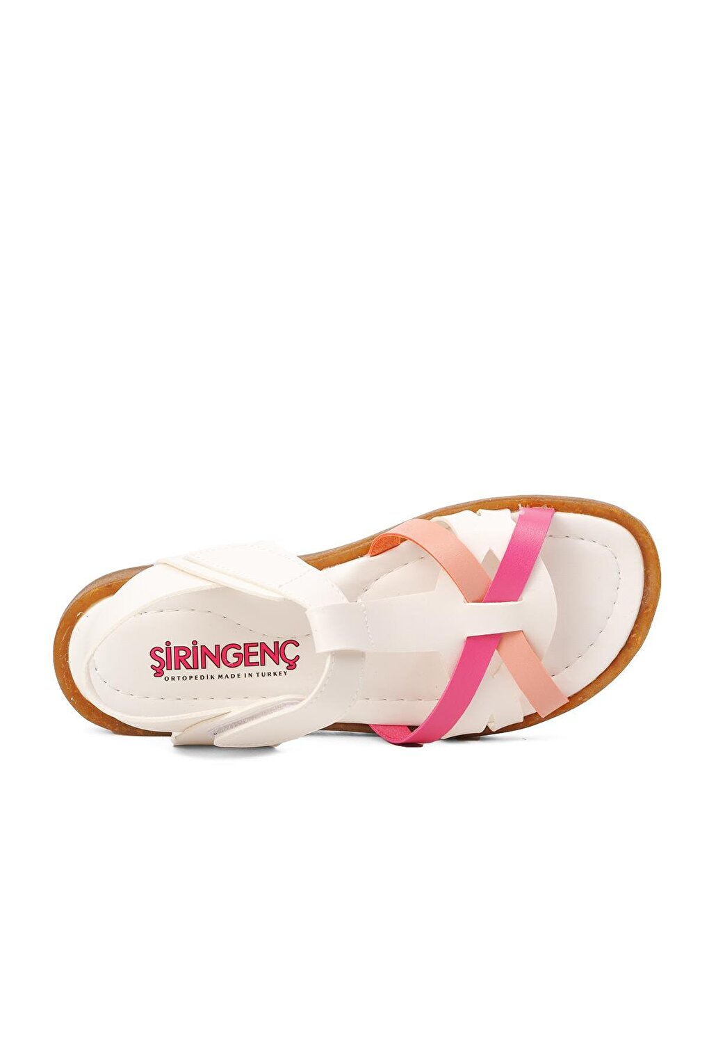 22Y07-F White-Fuchsia-Pink Girl's Sandals