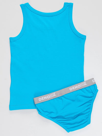 Shark Boy's Blue Athlete Slip Set