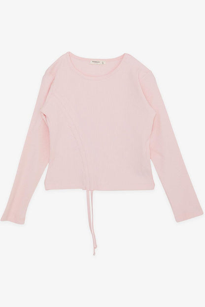 Girl's Long Sleeve T-Shirt Gathered Pink (Age 8)