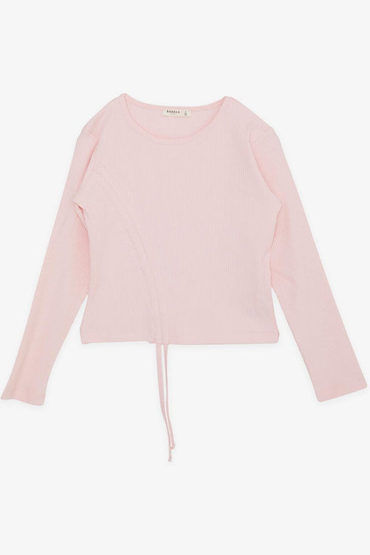 Girl's Long Sleeve T-Shirt Gathered Pink (Age 8)