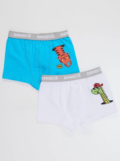 Boy's Blue-White 2 Piece Boxer Set