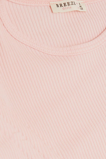 Girl's Long Sleeve T-Shirt Gathered Pink (Age 8)