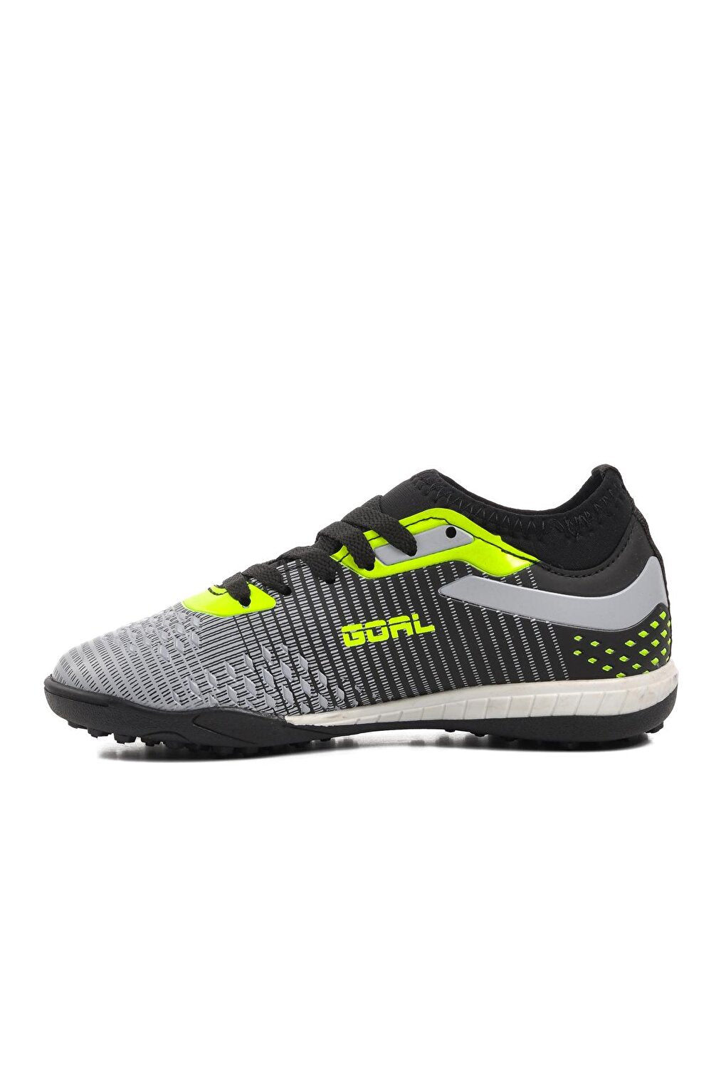 1011-F Black-Grey-Neon Yellow Children's Astroturf Field Shoes