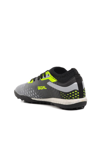 1011-F Black-Grey-Neon Yellow Children's Astroturf Field Shoes