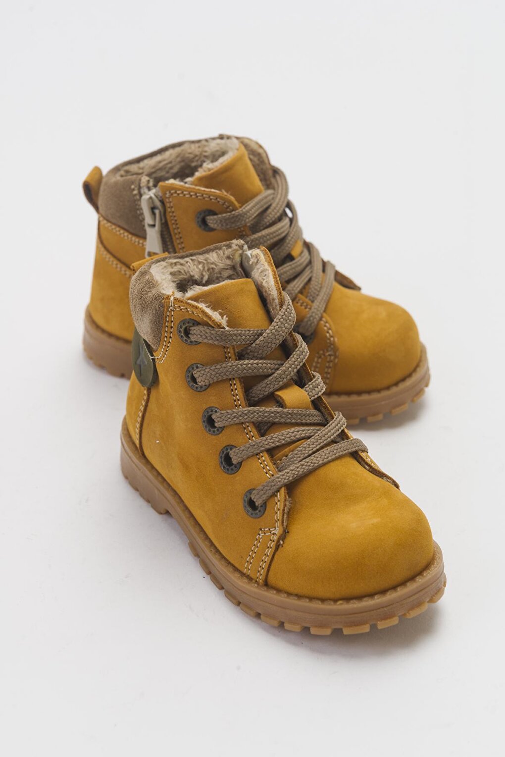 Boy's Yellow Genuine Leather Casual Boots