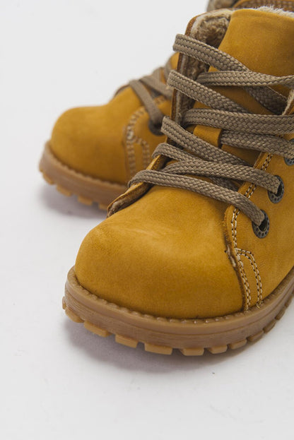 Boy's Yellow Genuine Leather Casual Boots